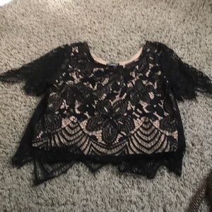 Black lace XS top